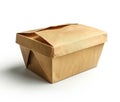 A brown paper box with lid on a white background Royalty Free Stock Photo