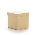 Brown paper box with lid on white Royalty Free Stock Photo