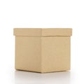 Brown paper box with lid on white Royalty Free Stock Photo