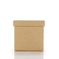 Brown paper box with lid on white Royalty Free Stock Photo