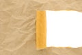 Brown paper crumpled torn with copy space for text Royalty Free Stock Photo