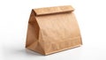 Brown paper food bag on white background Royalty Free Stock Photo