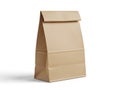 Brown paper lunch bag isolated on white background Royalty Free Stock Photo