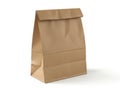 Brown paper lunch bag isolated on white background Royalty Free Stock Photo