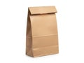 Brown paper lunch bag isolated on white background Royalty Free Stock Photo