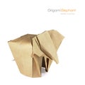 Brown paper origami elaphant Royalty Free Stock Photo