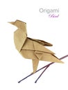 Brown paper origami twitter bird