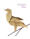 Brown paper origami twitter bird Royalty Free Stock Photo