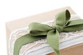 Brown paper package tied up with lace Royalty Free Stock Photo