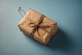 brown paper package tied up with string. ai generative Royalty Free Stock Photo