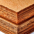Brown paper sheets stack texture background surface close up view Royalty Free Stock Photo