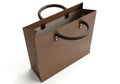 Brown paper shopping bag with handles Royalty Free Stock Photo