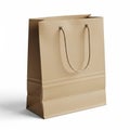 Brown paper shopping bag with a matte finish, featuring two sturdy rope handles Royalty Free Stock Photo