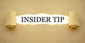 Brown Paper work with insider tip and insider information