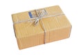 brown parcel box on white Royalty Free Stock Photo