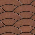 Brown Paving Slabs Laid as Semicircle.