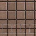 Brown Paving Slabs Lined with Squares of Different Royalty Free Stock Photo