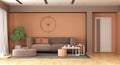 Brown and peach fuzz modern living room