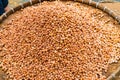 Brown Peanuts in the tray at the market