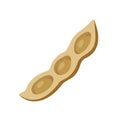 Brown peas icon, flat style