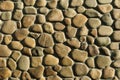 Brown pebble stone wall Royalty Free Stock Photo