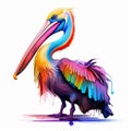 Colorful Pelican: A Speedpainting Of An Algorithmic Art Inspired Bird