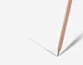 Brown pencil drawing straight line on white background Royalty Free Stock Photo