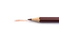 Brown pencil drawing test on white paper Royalty Free Stock Photo