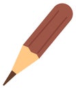 Brown pencil icon. Drawing tool. Scholl supply