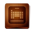 Brown Periodic table of the elements icon isolated on white background. Wooden square button. Vector Royalty Free Stock Photo