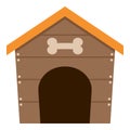 Pet Dog House Flat Icon Isolated on White Royalty Free Stock Photo