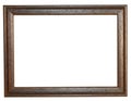 Brown photo frame. Isolated background Royalty Free Stock Photo