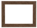 Brown photo frame. Isolated background Royalty Free Stock Photo