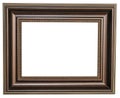 Brown photo frame. Isolated object on a white background Royalty Free Stock Photo