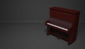 Brown piano on a dark background