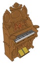 Brown piano, illustration, vector