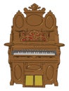 Brown piano, illustration, vector