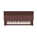 Brown piano top view vector icon. Music key classic instrument. Retro equipment cartoon entertainment sign