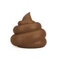 Brown Piece of Shit Cartoon Poop Icon. 3d Rendering