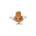 Brown pilgrim hat cartoon with mascot silent