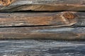Brown pine log wall surface Royalty Free Stock Photo