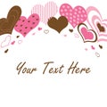 Brown and Pink Hearts Border