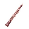 Brown and Pink Oboe 3D Render on White Background Royalty Free Stock Photo
