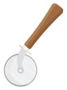 Brown pizza cutter, icon