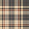 Brown plaid pattern vector. Seamless dark tartan check plaid for flannel shirt, blanket, throw, poncho.