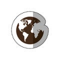 brown planet earth with continets icon Royalty Free Stock Photo