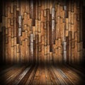 Brown planks finishing on interior backdrop Royalty Free Stock Photo