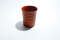 Brown plant pot on white background Royalty Free Stock Photo
