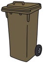 Brown plastic dustbin