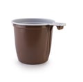 Brown plastical disposable cup isolated Royalty Free Stock Photo